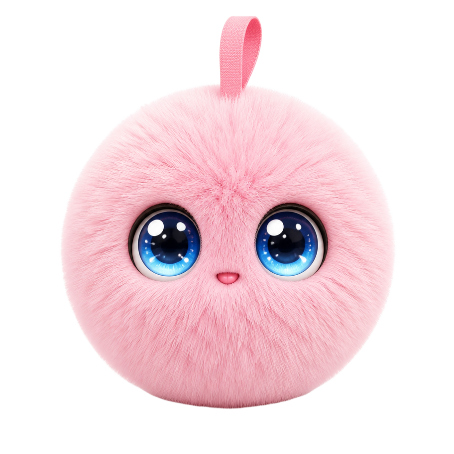 Peluche IA Kumii Momo rose poudré